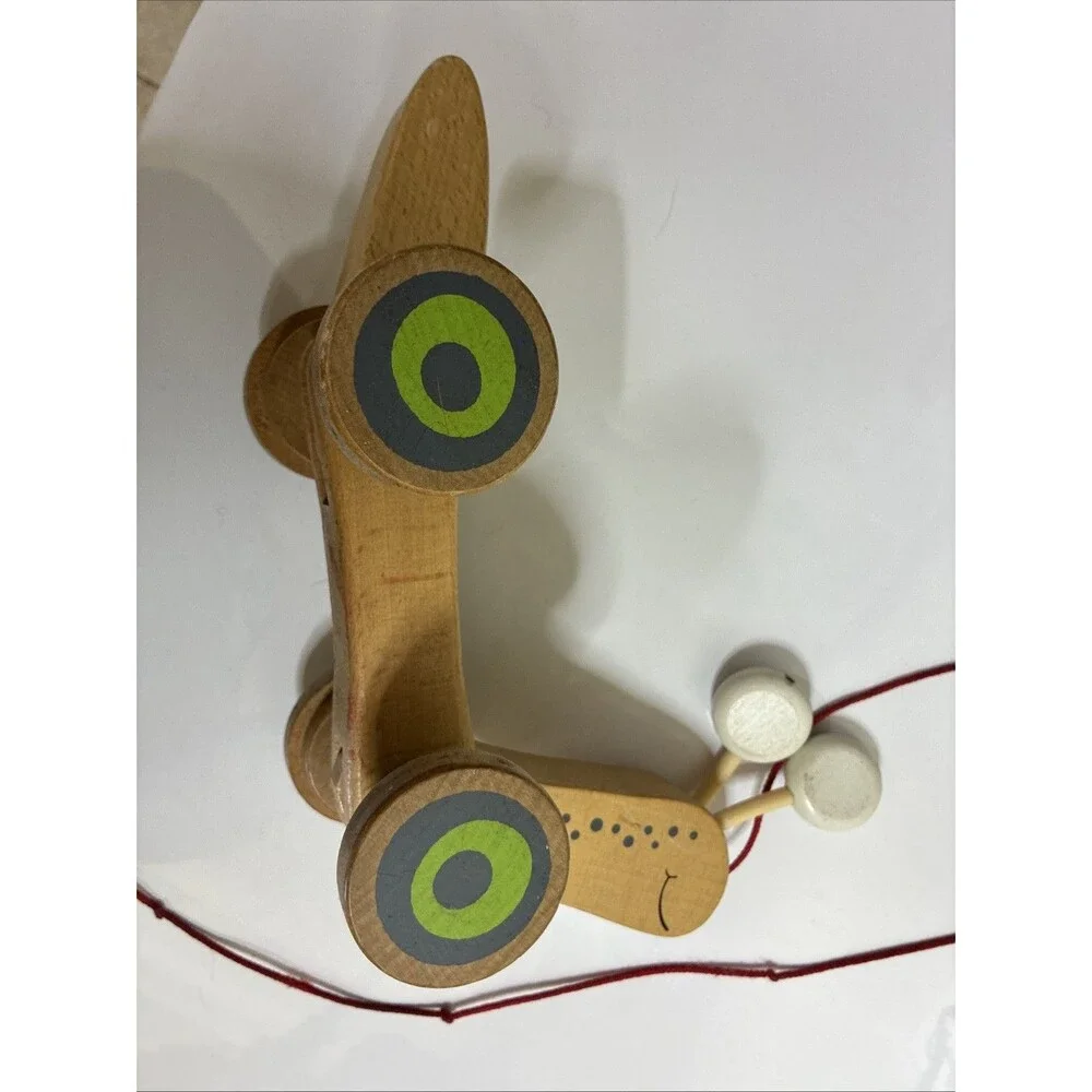 Hape Walk-A-Long Wooden Pull Toy / Toddler Walking Toy Natural Wood